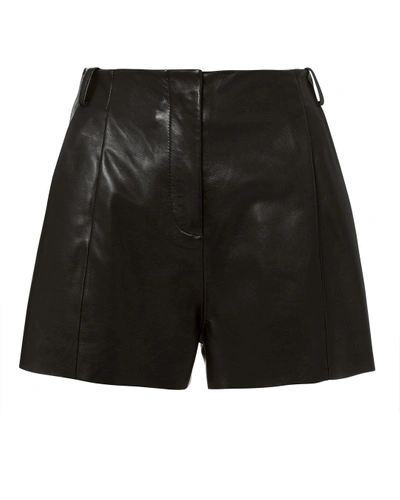 Veda Black Leather Shorts