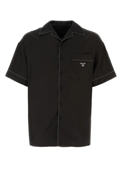 Prada Black Silk Shirt In Default Title