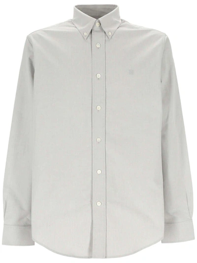 Givenchy 4g Embroidered Long-sleeved Shirt In Grey