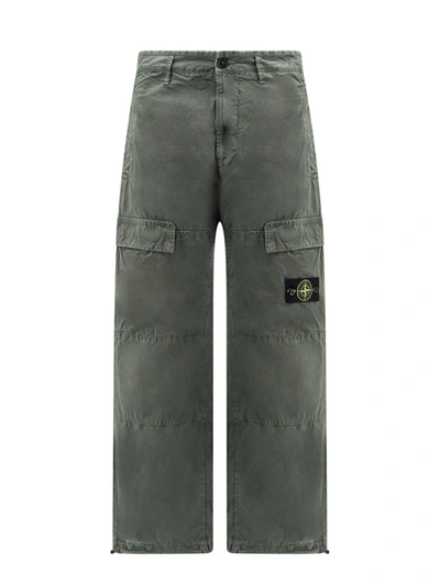 Stone Island Logo-patch Cargo Pants In Green