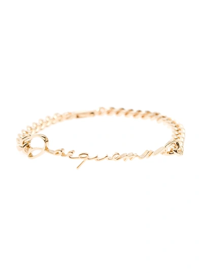 Jacquemus Gold-tone La Gourmette Logo Chain Link Bracelet In Brass Woman In Metallic