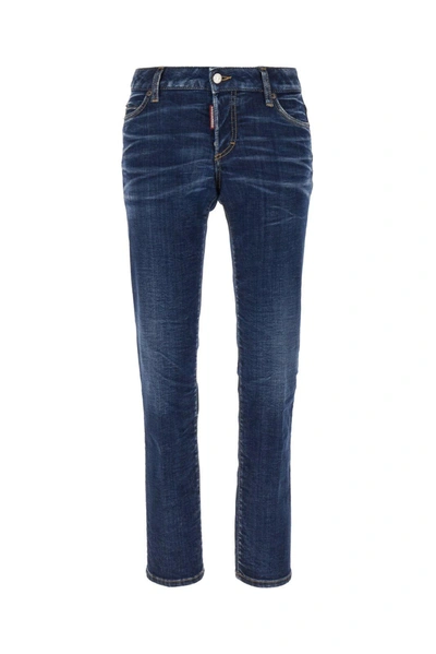 Dsquared2 Low Rise Skinny Fit Jeans In Navy Blue