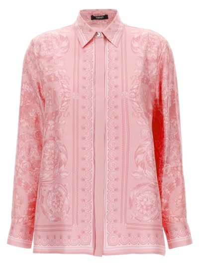 Versace Barocco Shirt In Pink