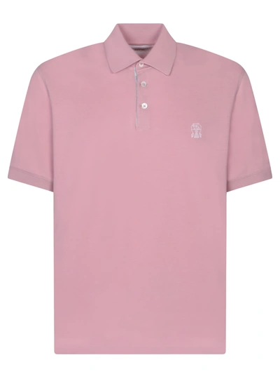 Brunello Cucinelli Logo Pink Polo Shirt