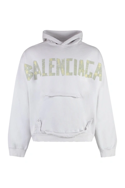 Balenciaga Cotton Hoodie In White