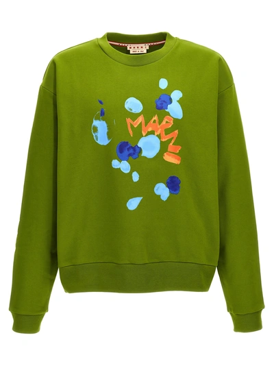 Marni Print Sweatshirt In Green