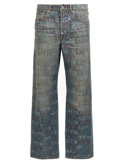 Lanvin Logo Print Jeans In Black