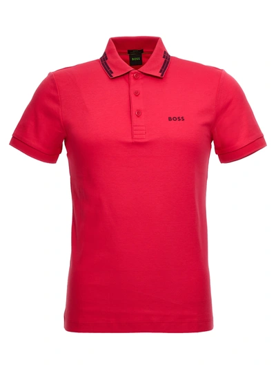Hugo Boss Logo Shirt Polo In Red