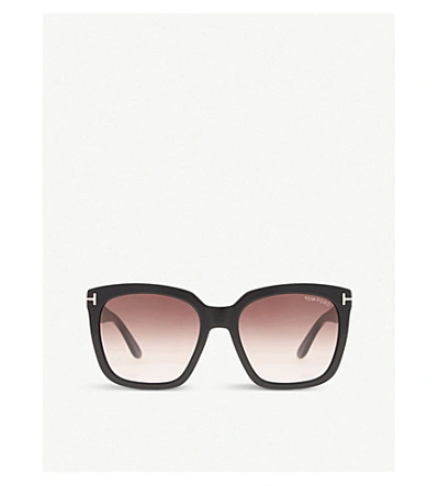 Tom Ford Unisex Black Shiny Amara Square-frame Sunglasses