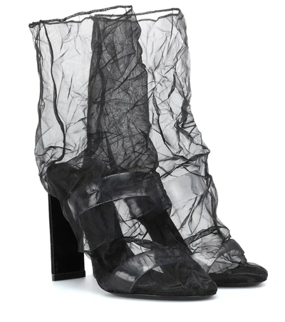 Nicholas Kirkwood D'arcy Pvc And Crinkled-organza Ankle Boots In Black