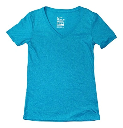 Nike Dri Fit Women's V Neck Legend T-shirt In Blue Lagoon | ModeSens