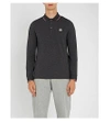 Moncler Stripe-trim Cotton-piqué Polo Shirt In Dk Grey