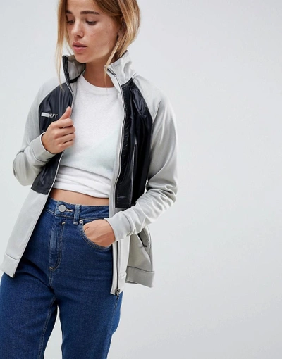 Roxy Zip Up Jacket With Waterproof Panels - Gray