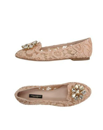 Dolce & Gabbana Loafers In Pale Pink