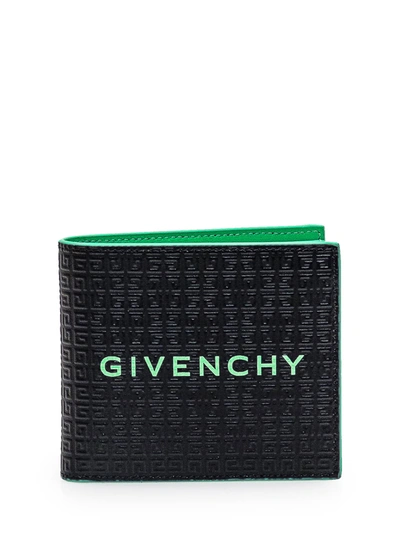 Givenchy Leather Wallet In Black Green