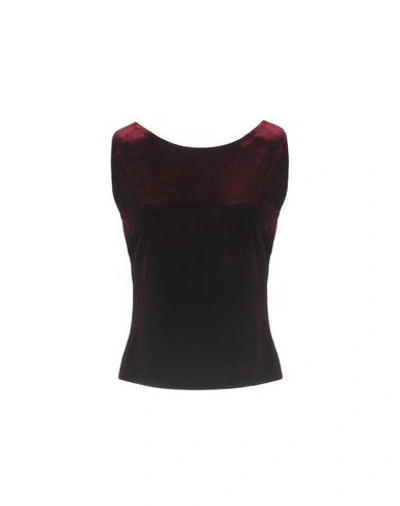 Le Col Tops In Maroon