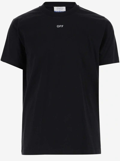 Off-white Cotton T-shirt With Logo In Black