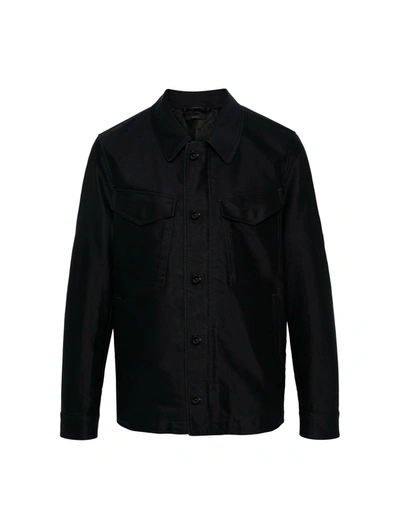 Tom Ford Outerwear Outer Shirt In Dark Navy
