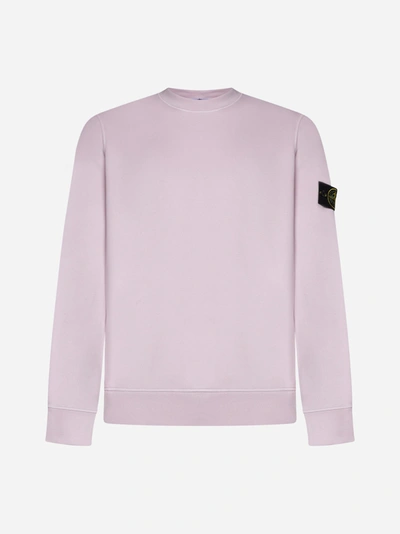 Stone Island Cotton Sweatshirt In Pink