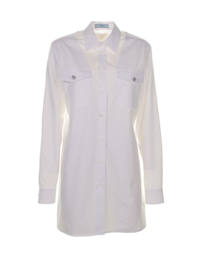 Prada Poplin Shirt In White