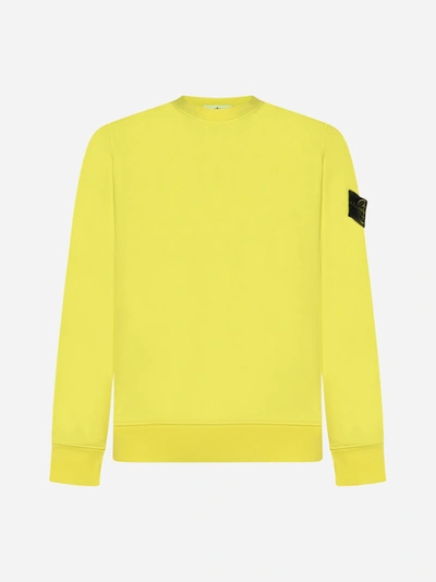 Stone Island Cotton Sweatshirt In Yellow