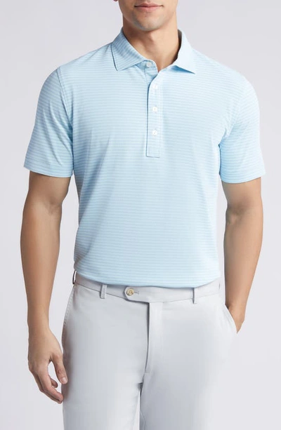 Peter Millar Crown Crafted Mood Mesh Performance Polo In Iced Aqua