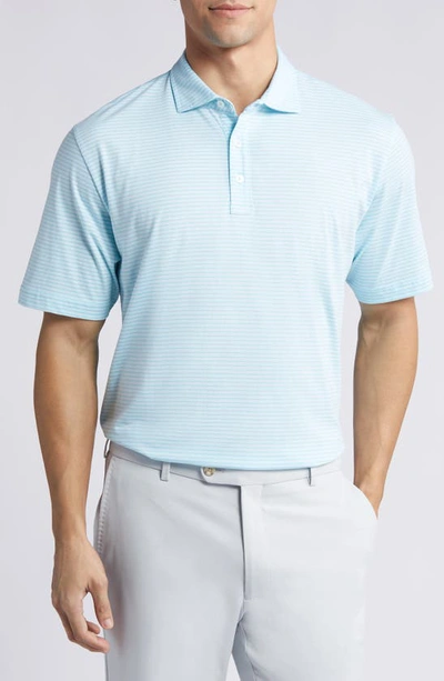 Peter Millar Crown Comfort Stripe Pima Cotton Polo In Mint Blue