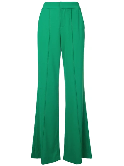 Alice And Olivia Alice + Olivia Dylan High-waist Wide-leg Pants In Green