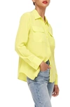Equipment Signature Slim Fit Silk Button-up Shirt In Yellow