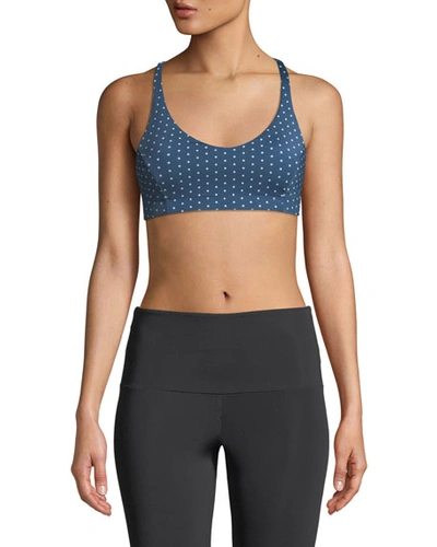 Onzie Pyramid Strappy Dotted Low-impact Sports Bra In Blue