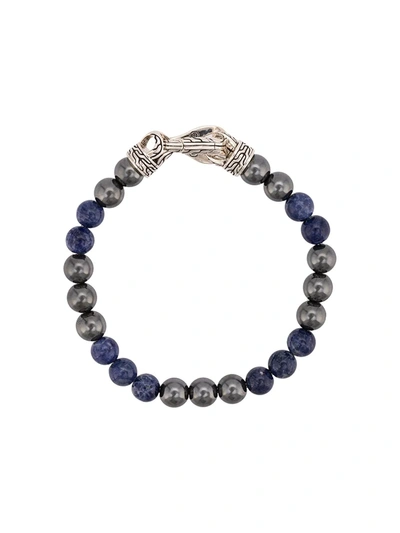 John Hardy Sterling Silver Classic Chain Sodalite & Hematite Beaded Bracelet In Metallic