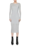 Rebecca Minkoff Abbey Long Sleeve Midi Sweater Dress In Metallic Silver