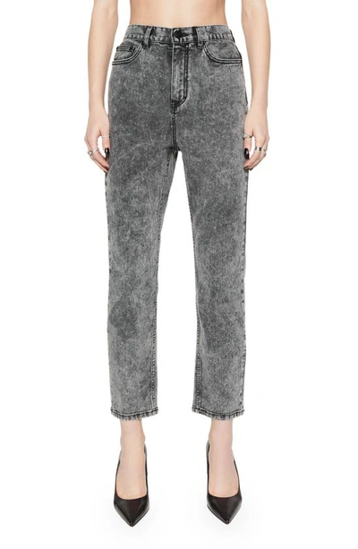 Rebecca Minkoff Lucy High Waist Straight Leg Ankle Jeans In Gray Acid Wash
