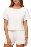 Travis Mathew Charter Cruise Boxy Ottoman Knit Top In White