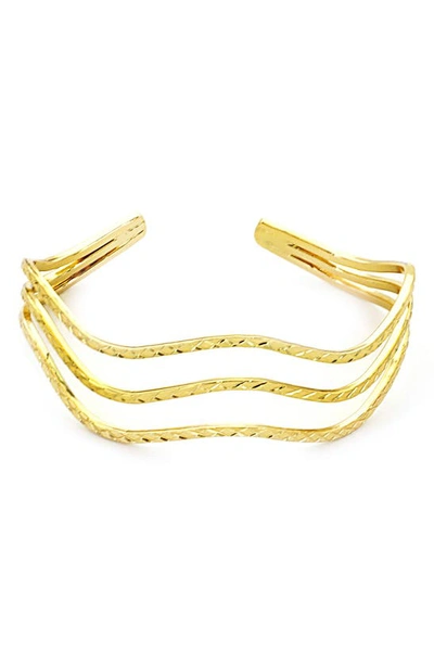 Panacea Open Wave Split Cuff Bracelet In Gold