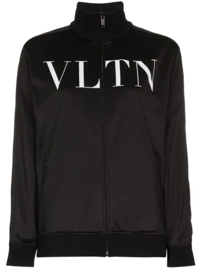 Valentino Printed Jersey Track Jacket In Nero Vltn Bianco