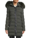 Mackage Calla Hooded Puffer Coat W/ Fur Trim, Spruce