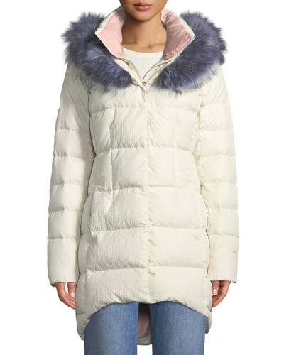 The North Face Hey Mama Parka Puffer Coat W/ Removable Faux-fur Trim In White