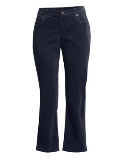Eileen Fisher Corduroy Crop Flare Jeans In Midnight