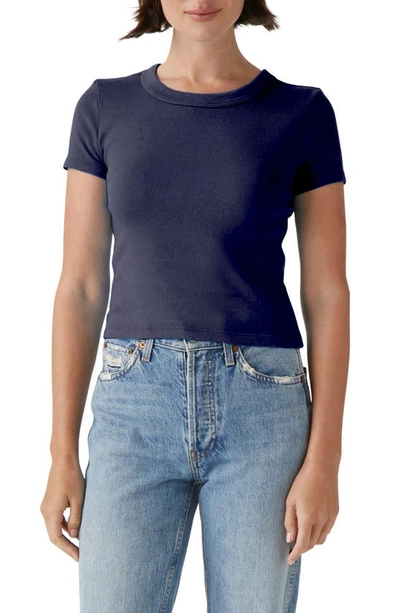 Michael Stars Mimi Crop T-shirt In Blue