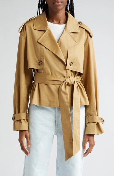 Favorite Daughter The Charles Crop Trench Coat In Sand