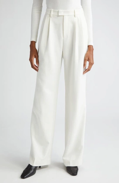 Favorite Daughter The Agnes Pleat Front Wide Leg Pants In Ivory