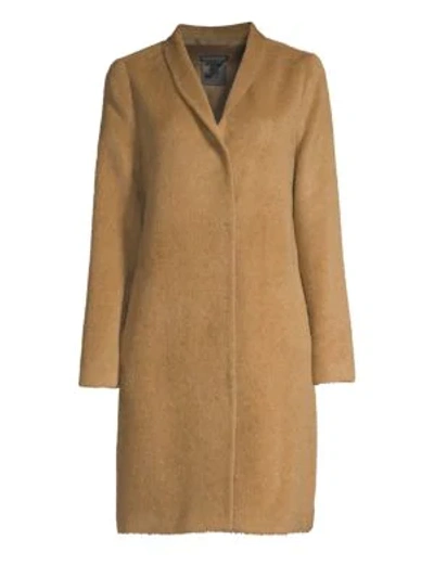 Eileen Fisher Shawl Collar Coat In Chestnut