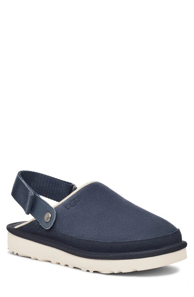 Ugg Goldencoast Water Repellent Slingback Clog In Navy Blue