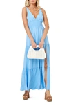 L*space Lilikoi Smocked Waist Tiered Cover-up Maxi Dress In Aura