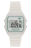 Adidas Originals Digital Two Resin Strap Watch, 36mm In White