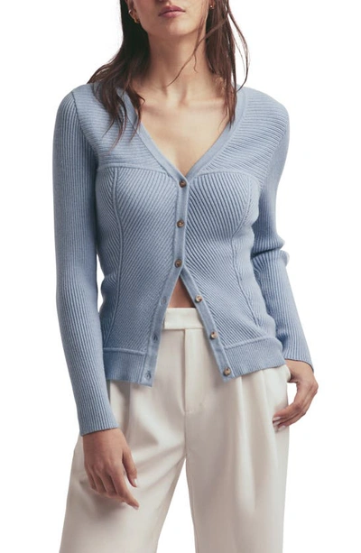 Favorite Daughter The Lena Bustier Rib Cardigan In Grey