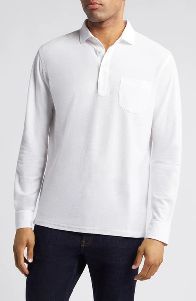 Peter Millar Crown Crafted Croxley Long Sleeve Polo In White