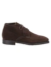 Corthay Chukka Pullman Suede Boots In Dark Brown