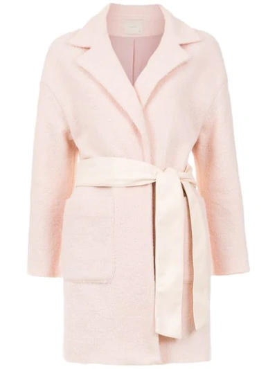 Framed Fluffy Coat - Pink